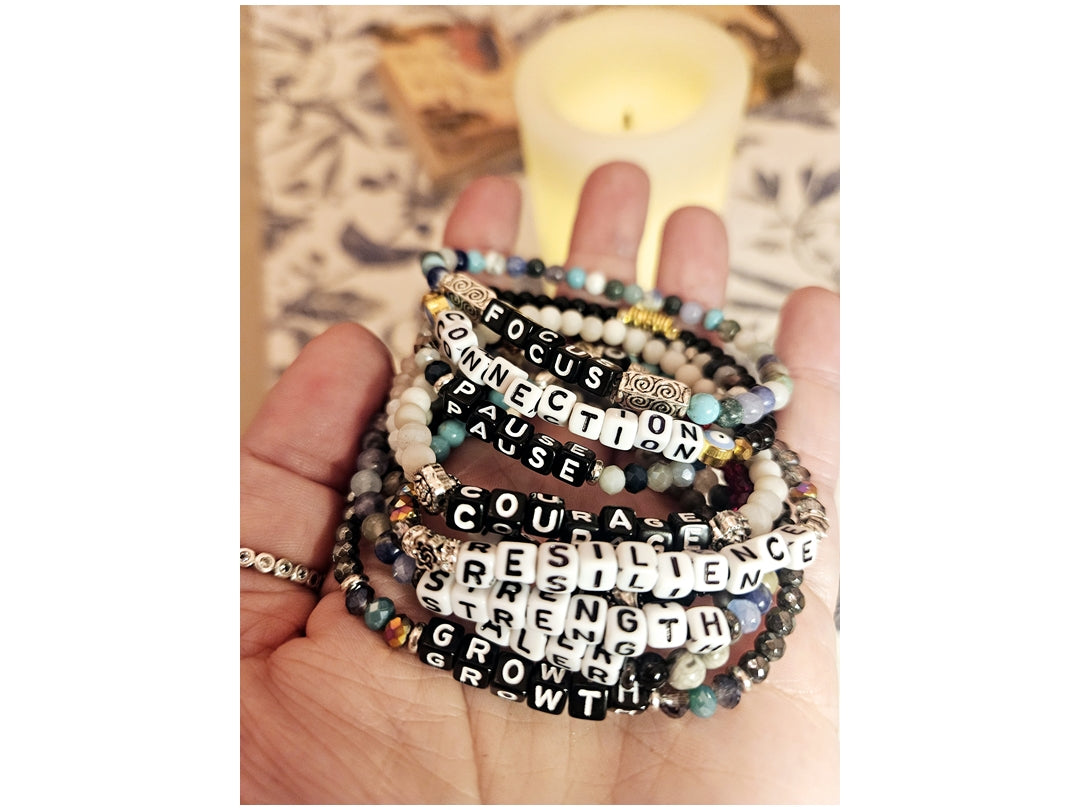 Custom 'Words of Intention' Alphabet Bracelet