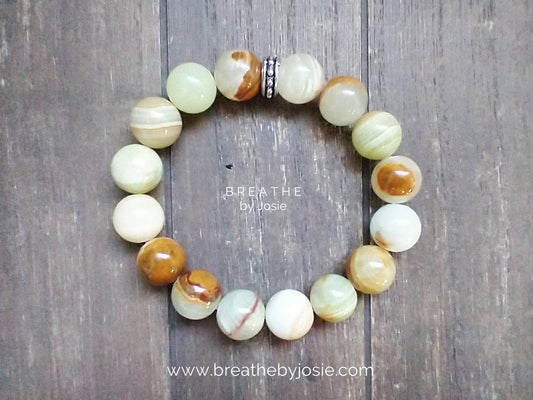 Chunky Green Onyx Gemstone Bracelet