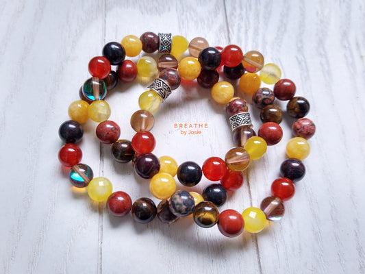 Happy Fall Mixed Genuine Natural Gemstone  Bracelet