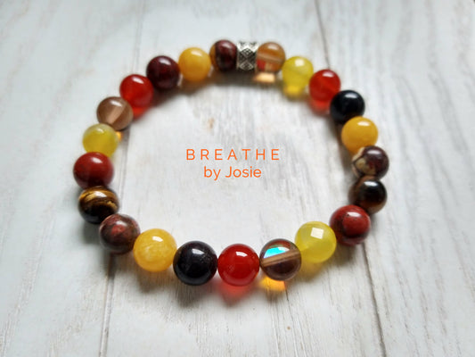 Happy Fall Mixed Genuine Natural Gemstone  Bracelet